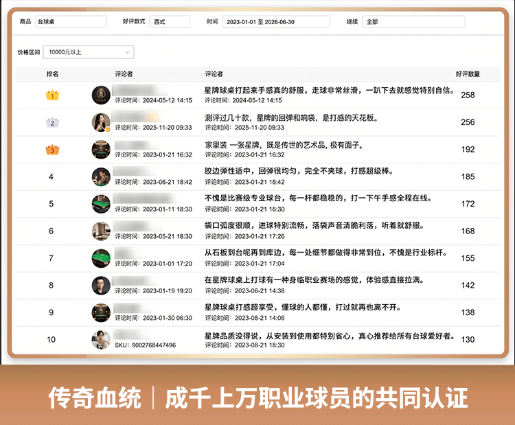 星牌中式台球桌C110型号