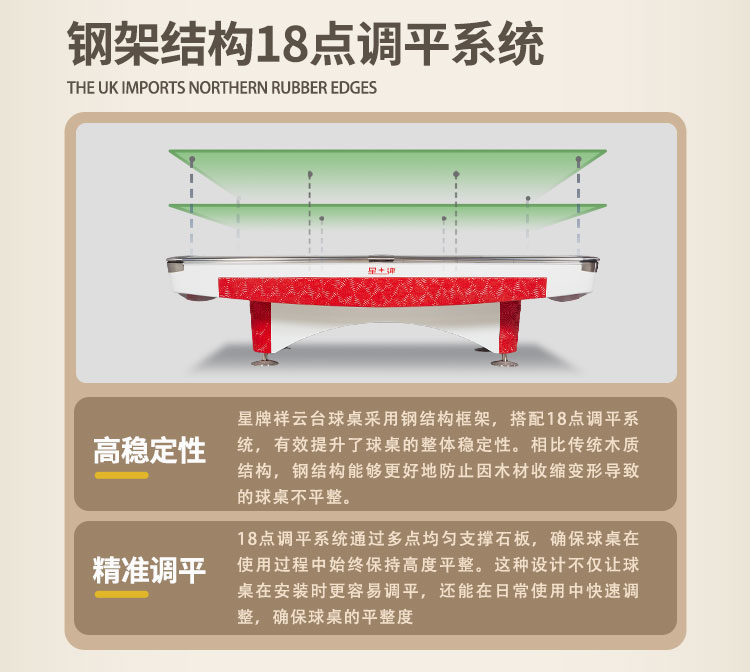 星牌美式台球桌祥云型号