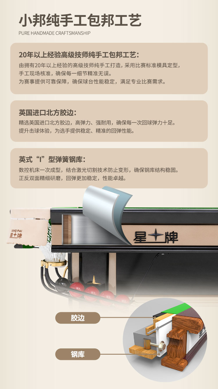 星牌英式台球桌S106昆吾型号